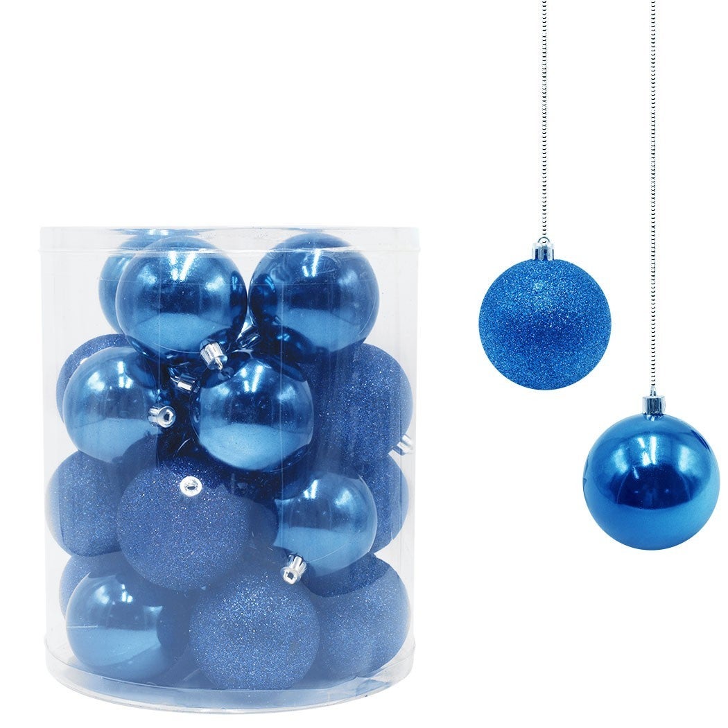 Arbre de noël décoration 24 pack 30mm mini incassable boules-m bleu